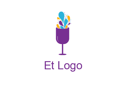 abstract wine glass logo