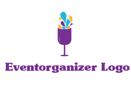 abstract wine glass logo