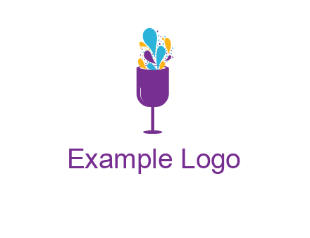 abstract wine glass logo