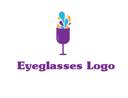 abstract wine glass logo