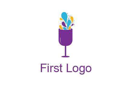 abstract wine glass logo