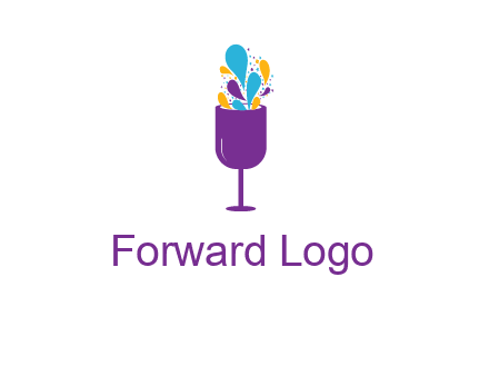 abstract wine glass logo