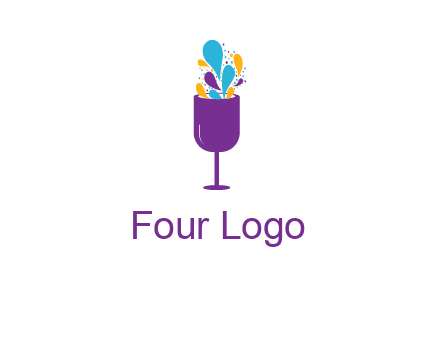 abstract wine glass logo