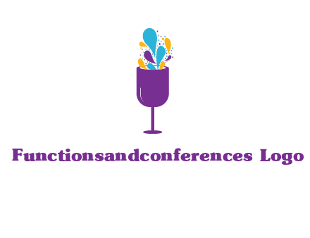 abstract wine glass logo