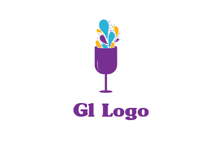 abstract wine glass logo