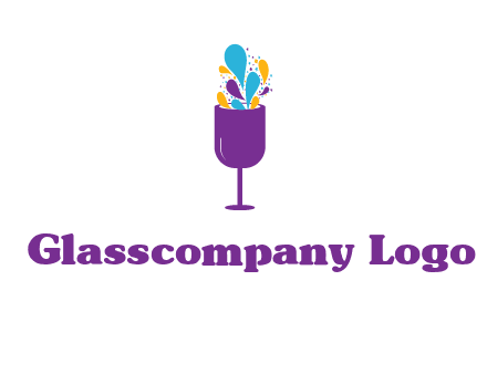 abstract wine glass logo