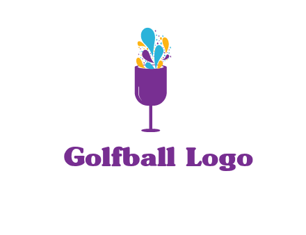 abstract wine glass logo