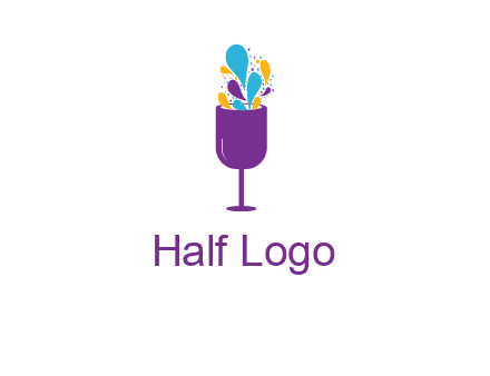 abstract wine glass logo