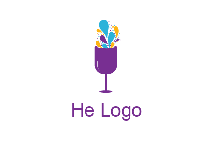 abstract wine glass logo