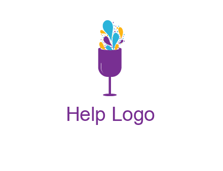 abstract wine glass logo
