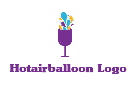 abstract wine glass logo
