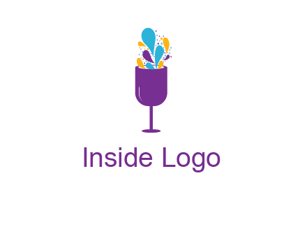 abstract wine glass logo
