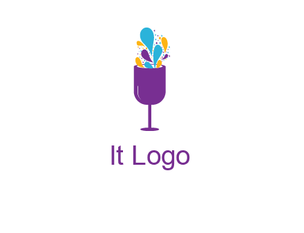 abstract wine glass logo