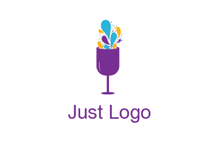 abstract wine glass logo