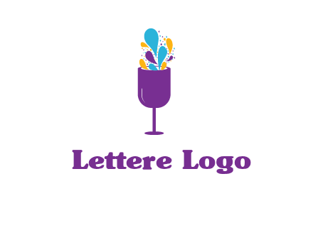 abstract wine glass logo