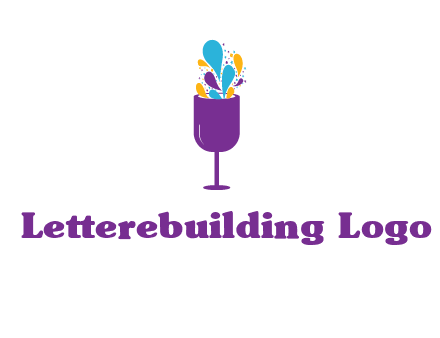 abstract wine glass logo