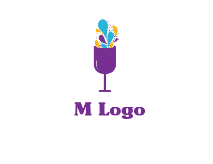 abstract wine glass logo