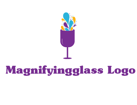 abstract wine glass logo