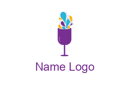 abstract wine glass logo