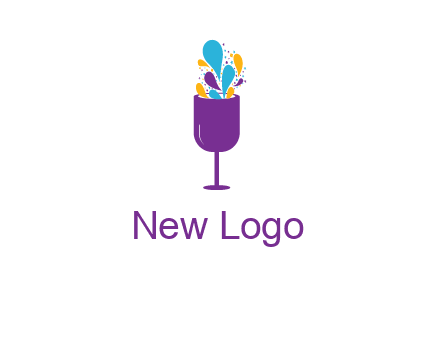 abstract wine glass logo