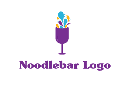 abstract wine glass logo