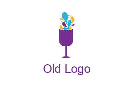 abstract wine glass logo