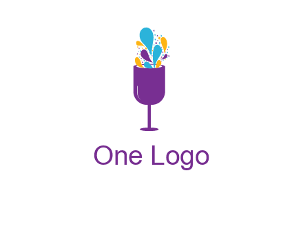 abstract wine glass logo