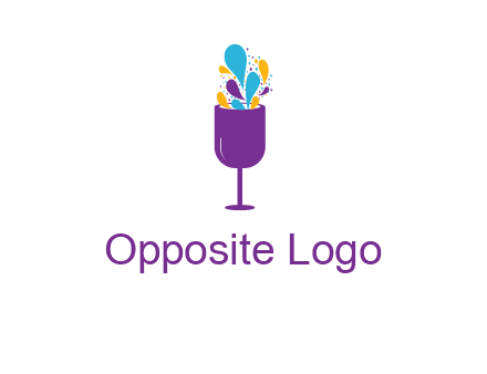 abstract wine glass logo