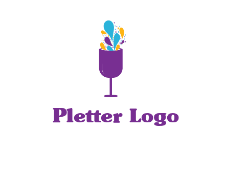 abstract wine glass logo