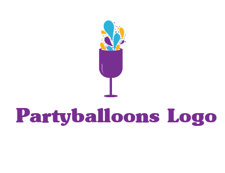 abstract wine glass logo