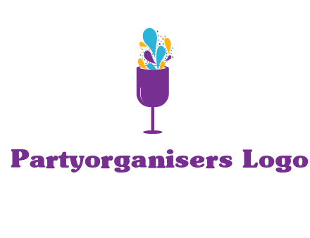 abstract wine glass logo