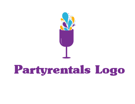 abstract wine glass logo