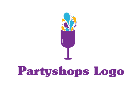 abstract wine glass logo
