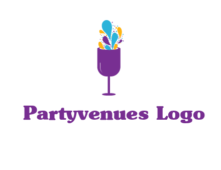 abstract wine glass logo