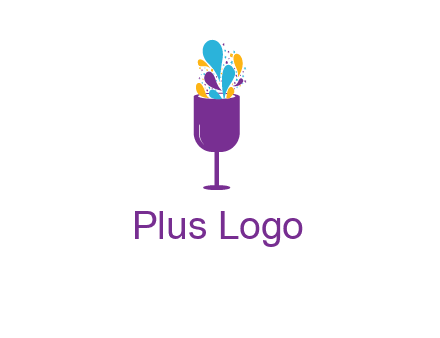 abstract wine glass logo