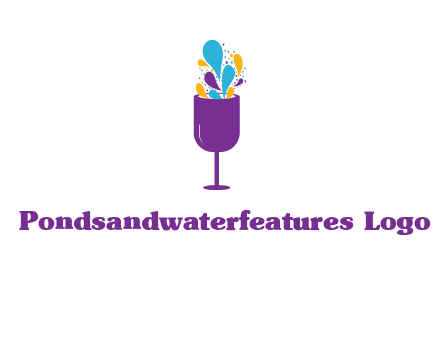 abstract wine glass logo