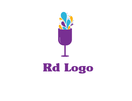 abstract wine glass logo
