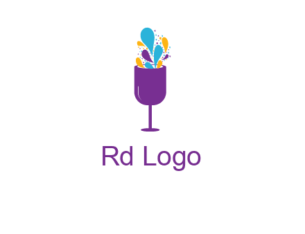 abstract wine glass logo