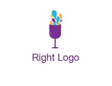 abstract wine glass logo