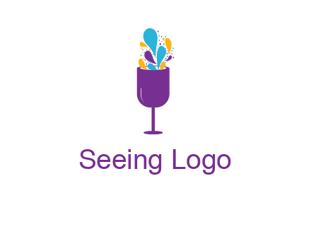 abstract wine glass logo