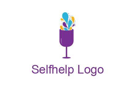 abstract wine glass logo
