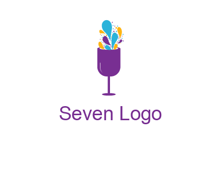 abstract wine glass logo