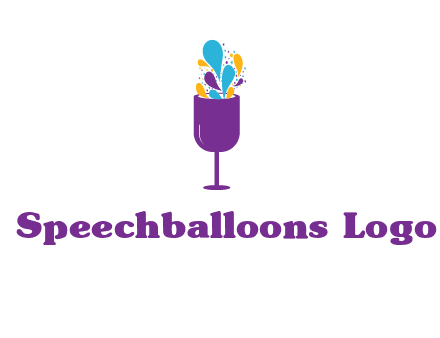 abstract wine glass logo