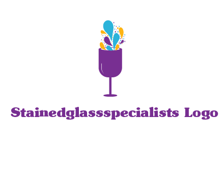 abstract wine glass logo