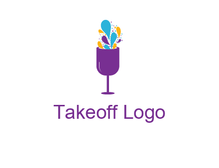 abstract wine glass logo