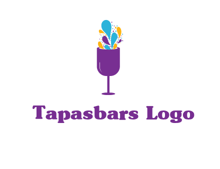 abstract wine glass logo