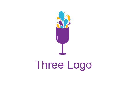 abstract wine glass logo