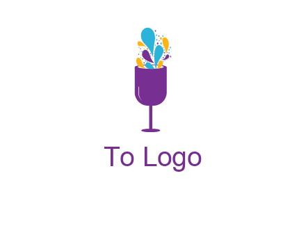 abstract wine glass logo