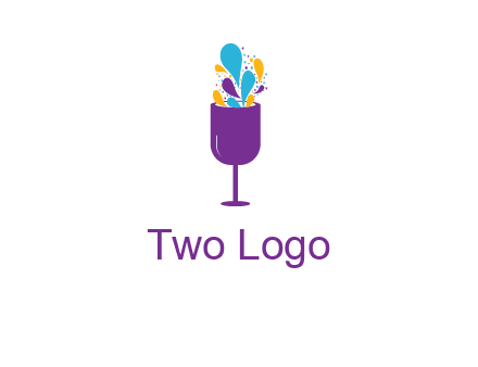 abstract wine glass logo