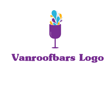 abstract wine glass logo